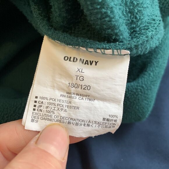 Old Navy Performance Fleece Pullover Quarter Zip Teal Black Logo XL Gorpcore - Picture 7 of 9